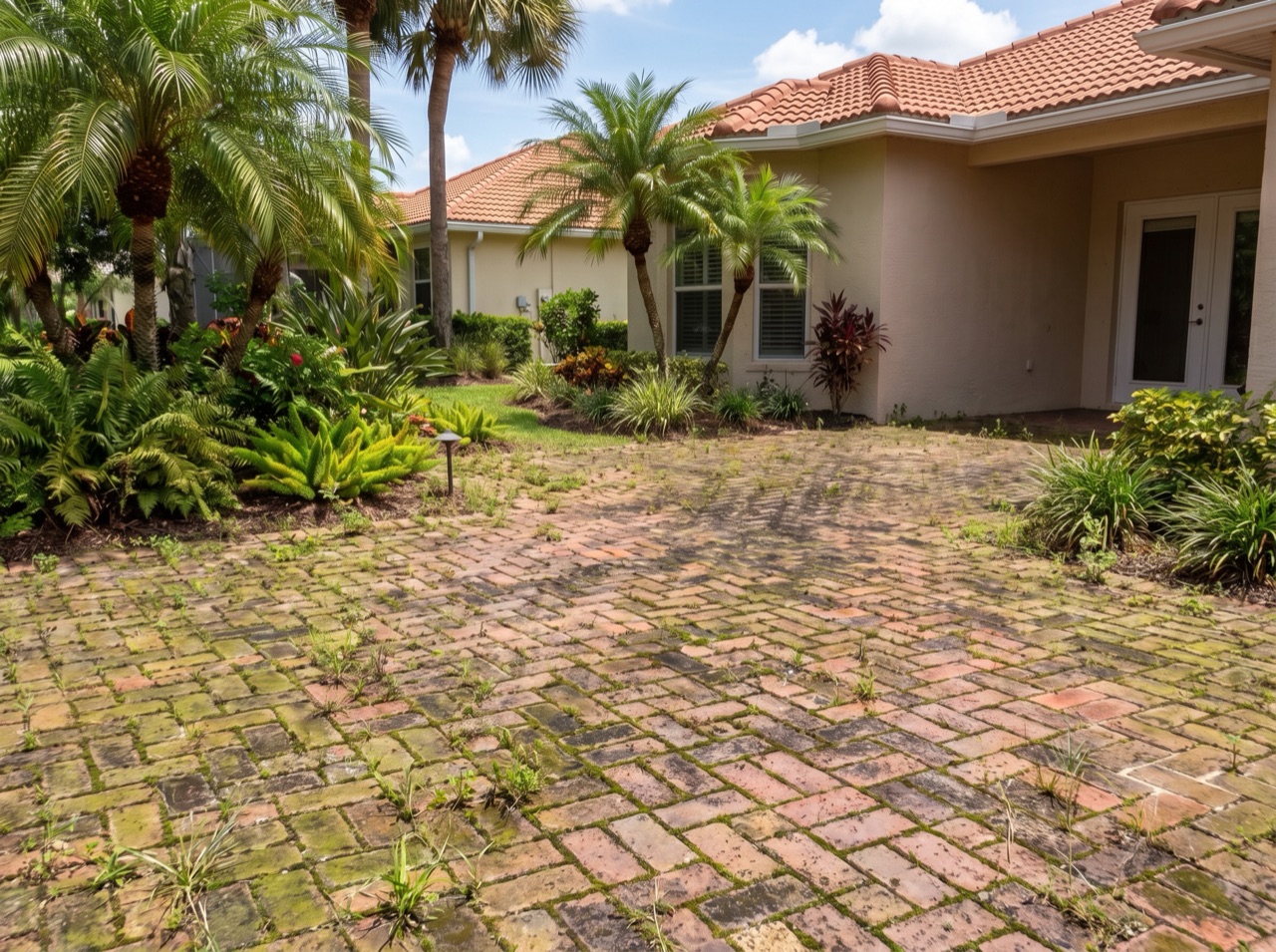 Paver patio before